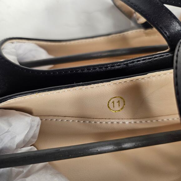 Coutgo Girls Mary Jane Shoes Ankle Buckle Flats Toddler Little Kid Size 11 Black - Picture 5 of 6